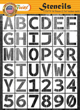 Reusable Stencil - Interlocking Alphabet Letters 36 Pcs - 3X3 Inch for Painting