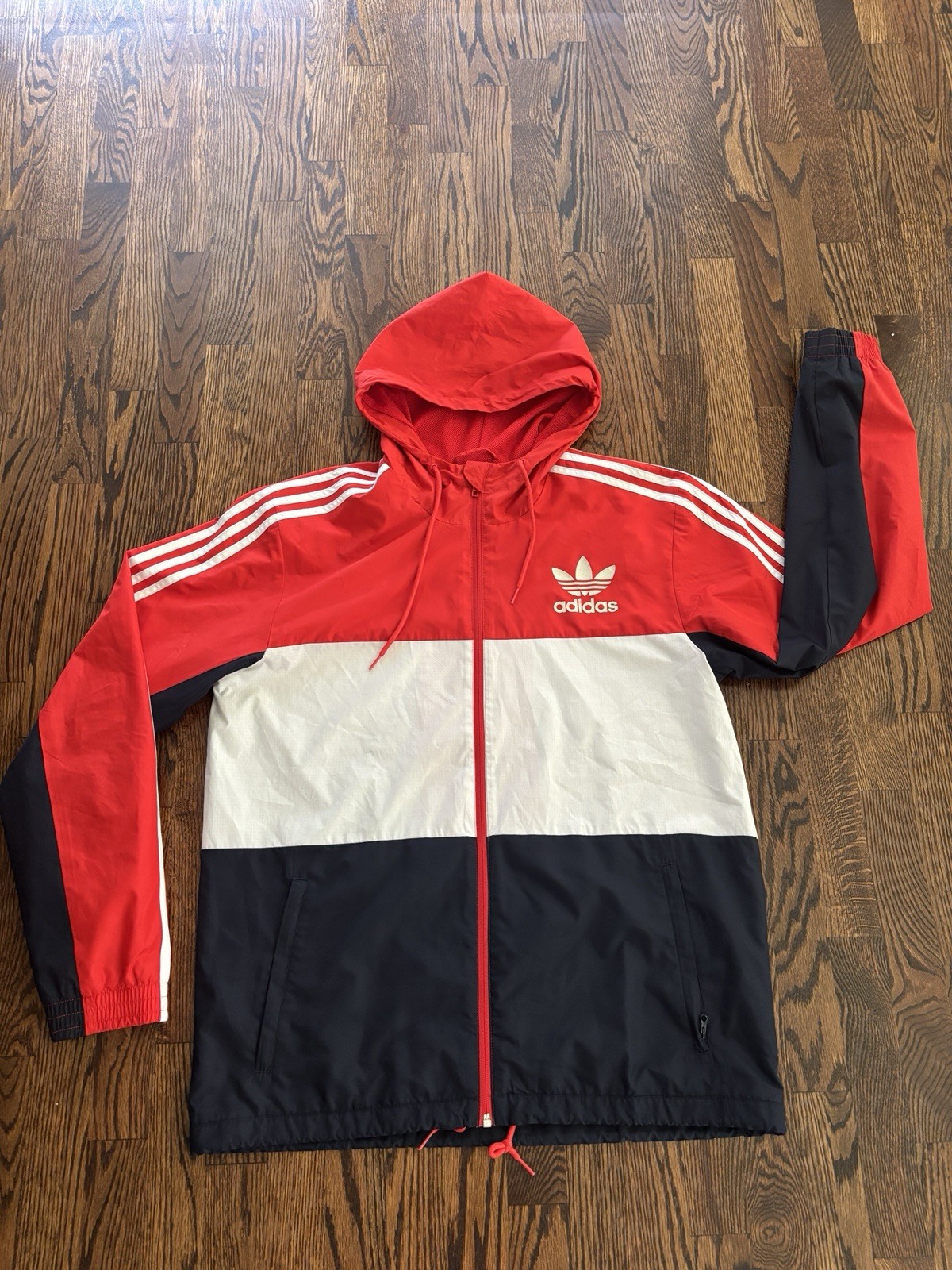 Adidas Essentials 3 Stripe Pullover Jacket M Zip … - image 2
