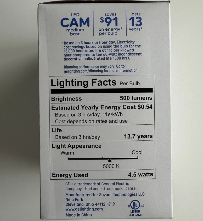 GE 60W EQ CAM Decorative Light Bulb 6-Pack Soft White E26 Dimmable Candelabra - Image 2 of 4