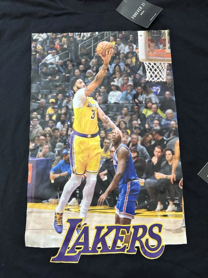 CAMISETA DE BALONCESTO NUEVA CON ETIQUETAS ANTHONY DAVIS NBA FOREVER 21 GRÁFICA LAKERS PARA HOMBRE XL Foto 2 de 4