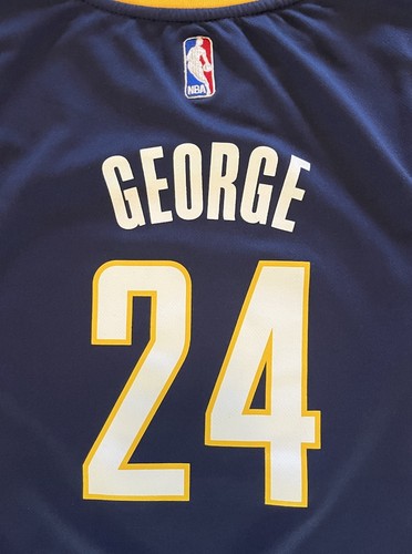 Maillot Paul George Adidas Indiana Pacers #24 bleu marine jaune taille jeune moyen - Photo 5/9