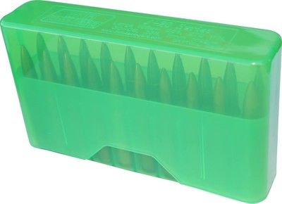 MTM 20 Round Slip-Top Rifle Ammo Box Large, Clear Green 
