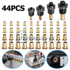 44pcs Manual Rivet Nut Tool Kit M3-m6 Carbon Steel Threaded Inserts Auto Diy 44pcs Manual Rivet Nut Tool Kit M3-m6 Carbon Steel Threaded Inserts Auto Diy