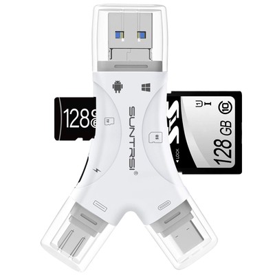 SD Card Reader for iPhone/ipad/Android/Mac/Computer/Camera,4 in1 Micro SD Car...