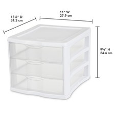 3 Drawer Storage Unit Clear Plastic Organizer Multi-Purpose Stacking Solution US