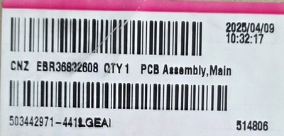  NEW OEM LG FRIDGE EBR36832608 Main Board 