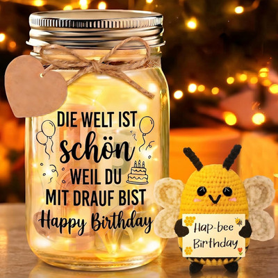 LED Flaschenlicht Geburtstag Geschenk für Frau Mann Freundin Mutter Papa Tochter