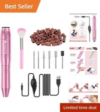 USB Nail Drill Kit with Adjustable Speed - Perfect for Manicure  Pedicure, Pink