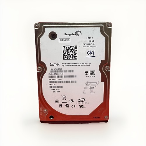 Seagate 20GB SATA 2,5" Festplatte - Modell ST920217AS - Nur 405 Betriebsstunden!