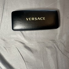 Versace Black Hardshell Sunglasses Eyeglasses Case Gold Logo Designer Accessory