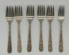 (SET OF 6) STERLING  S. KIRK & SON REPOUSSE SALAD FORKS 6 1/4 *READ *197 grams