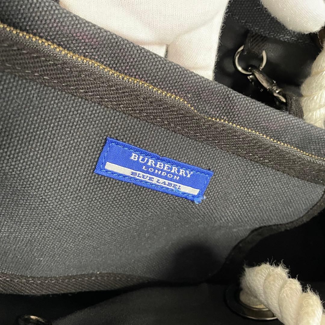 Burberry Blue Label Tote Bag Blue Rope Handle Summer Bag Logo Rare Item New thumbnail 23