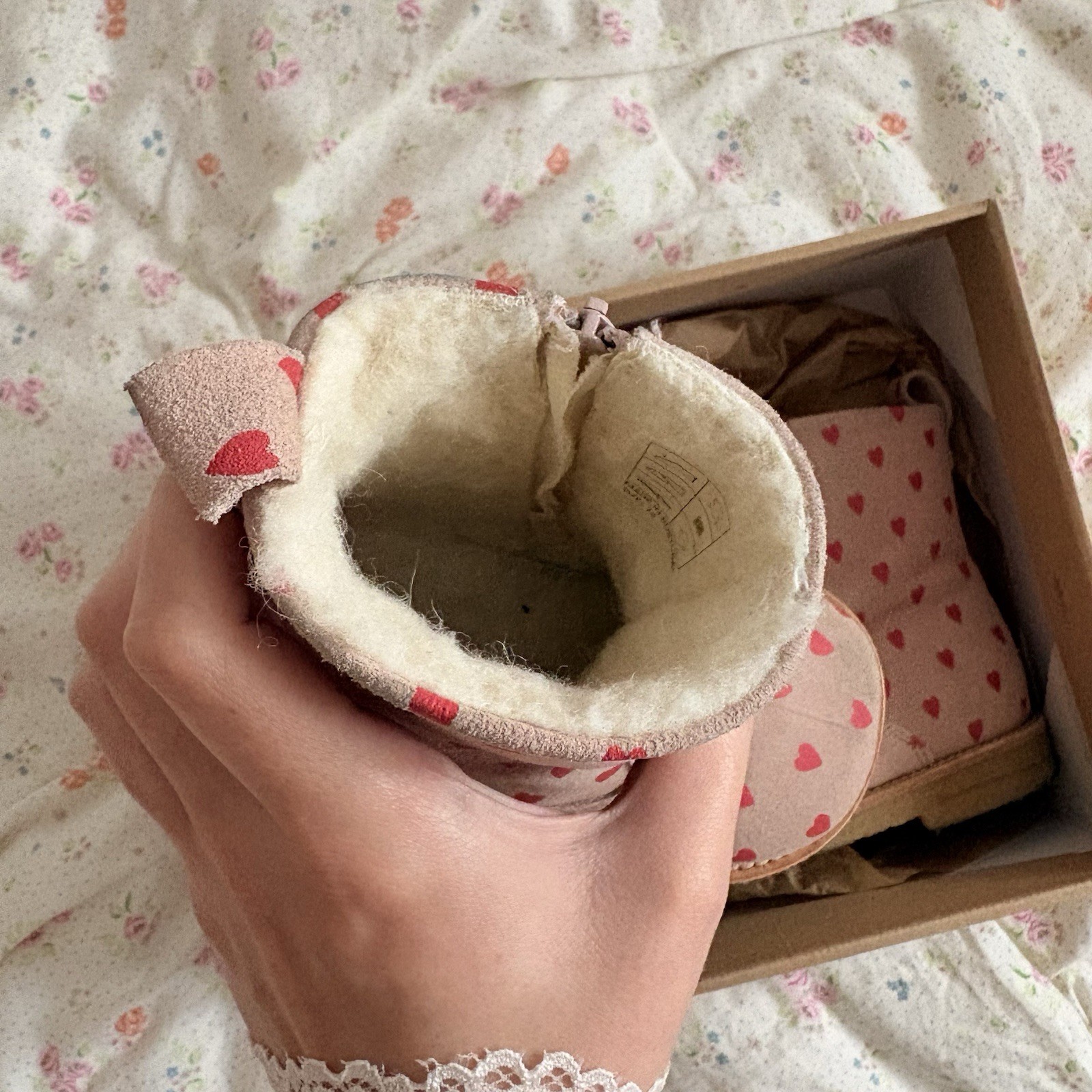 Konges Slojd pippi heart pull on boots fur lined EU26 in box sold out RRP$145 image 4