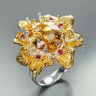 Gemstone Natural Citrine Ring 925 Sterling Silver Size 8 /R477703