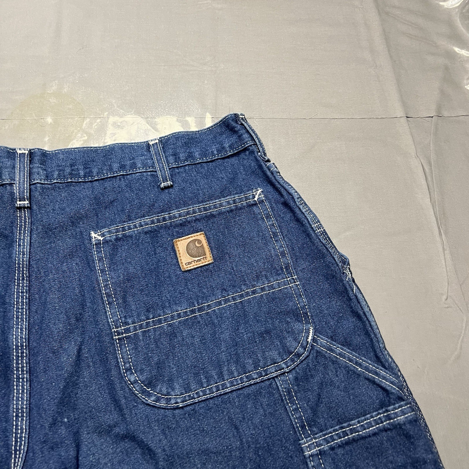 Vtg Carhartt Men's Carpenter Denim Jorts Jeans Shorts Size 36 B28 DST thumbnail 8