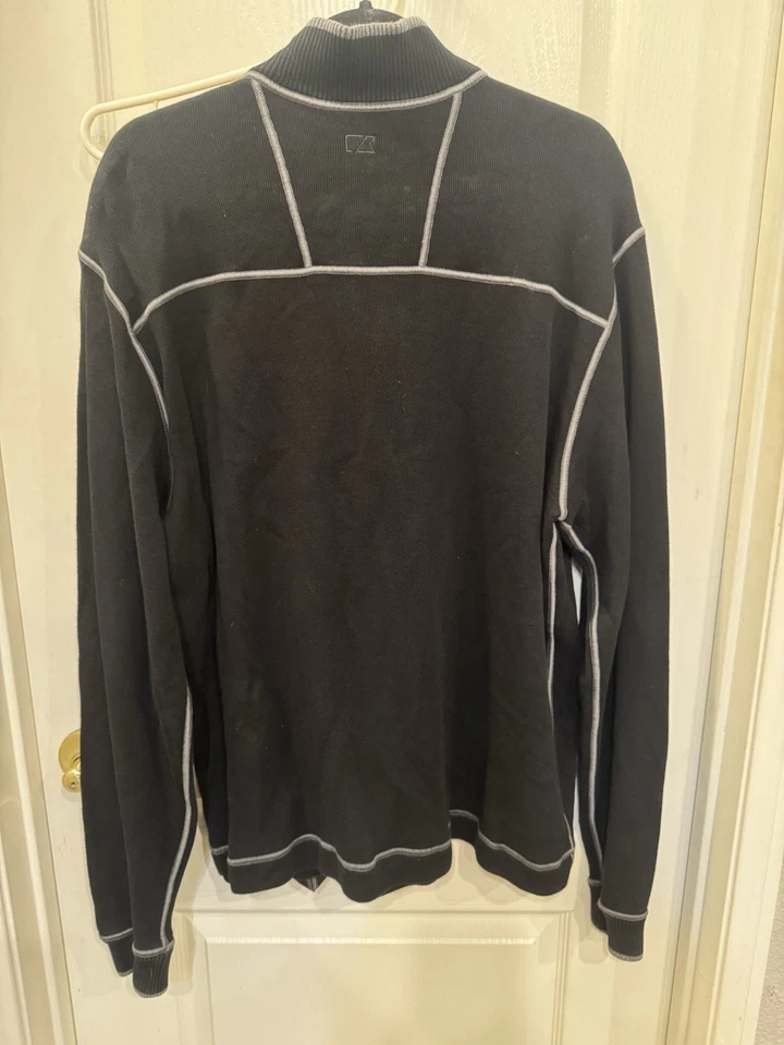 CUTTER & BUCK MCK00492 - Men's Overtime Half Zip Overknit  Black & Gray  Medium - Image 2 of 4