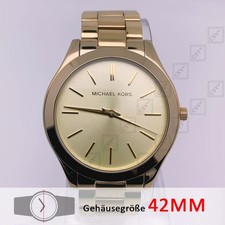 Michael Kors MK3179 Edelstahl Analogue Slim Runway Gold-Ton Damenuhr 42mm