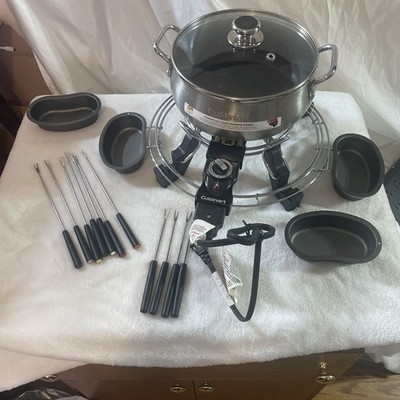 Cuisinart CFO- 1000 electric fondue no-stick stainless tested(+) for parts