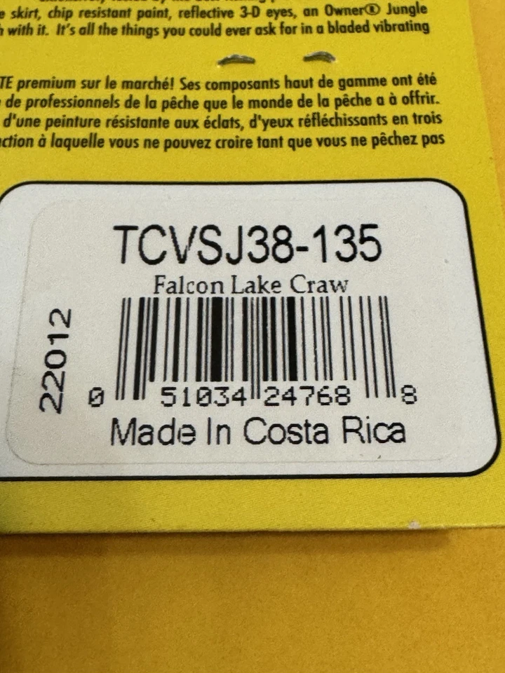Strike King 雷霆板球振动夹具 3/8 盎司猎鹰湖爬行 — 第 3/3 张图片