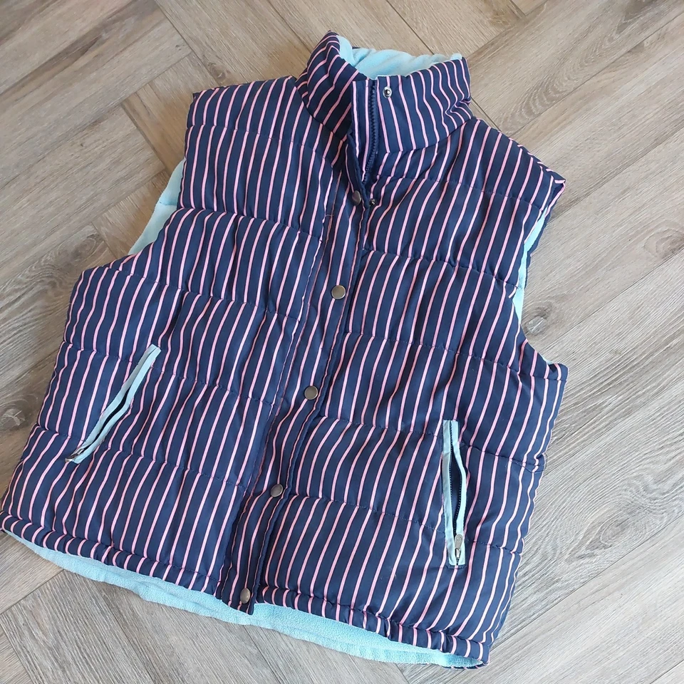 Rydale Puffer Gilet Womens Navy Striped Padded Quilted Equestrian Vest 2XL - Image 3 of 4