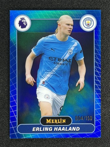 2025-26 Topps Merlin Chrome Premier League Erling Haaland #123 Blue /150 &08071