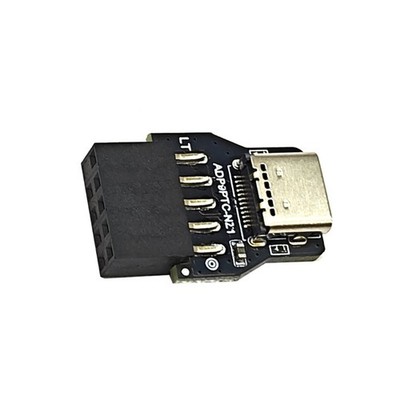 USB Front Panel Adapter USB 2.0 9Pin to Type C Adapter Header for Computer