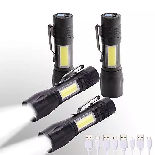 Mini Small Led Flashlight And Camping Lantern Combo Usb Rechargeable  Flashlights