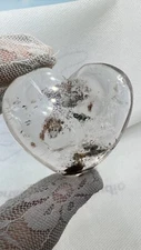 72G Natural Garden Quartz Heart Shaped Carving Clear Reiki Crystal Quartz+Stand
