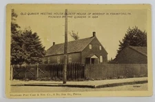 Frankford PA Old Quaker Meeting House Founded 1684 Postcard S4