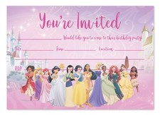 Disney princess invitations pink party invites children birthday girls kids