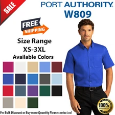 Port Authority W809 Mens Short Sleeve SuperPro React Twill Dress Shirt