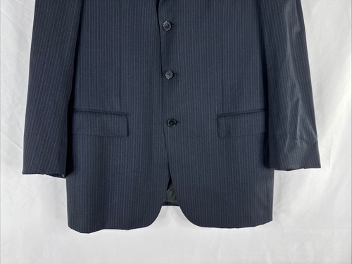 Ermenegildo Zegna Wool Blazer Mens Size 50R Black Purple Striped Three Button - Picture 4 of 16