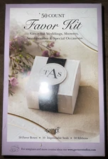 Gartner Studios Favor Kit Boxes Ribbons Printable Tags 50 Count Ivory Black C8