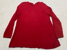 J. Jill Womens Large Sweater Red Long Sleeve Round Neck Pullover Lightweight