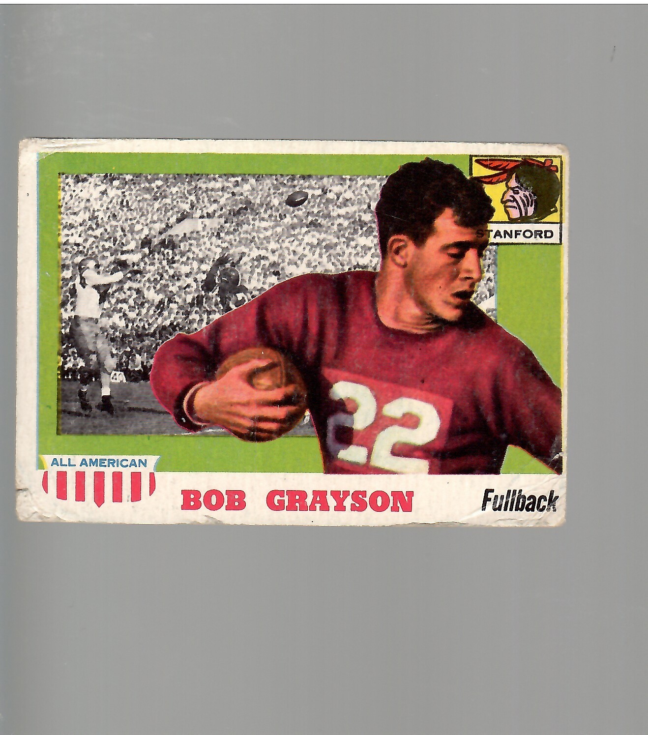 1955 TOPPS ALL AMERICAN # 5 BOB GRAYSON EX EX MINT