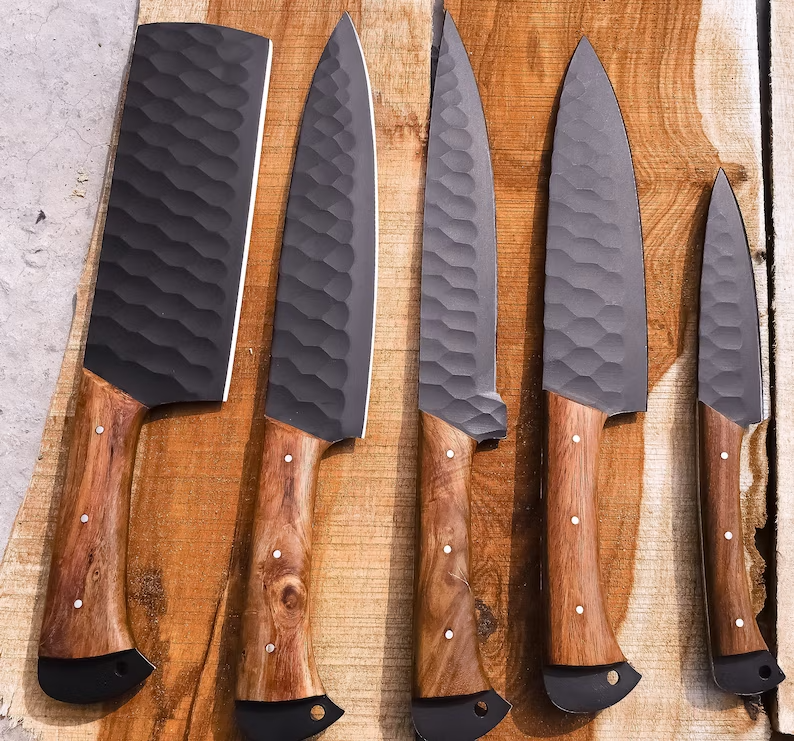 5 pieces Handmade Damascus Steel Kitchen Chef Knife Set eBay
