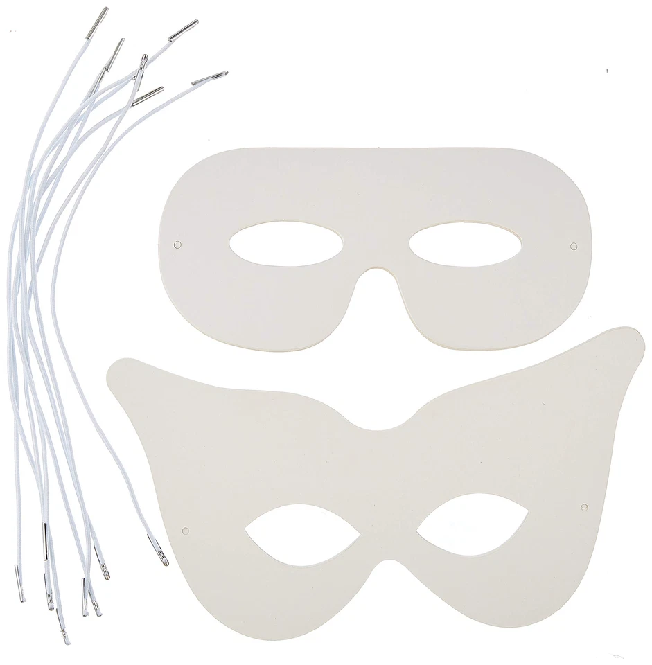 Masken-Set in Weiß sortiert 12 Stück - 2 Verschiedene Designs - Ein Hit zu Ka... - Bild 3 von 4