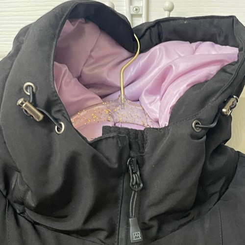 Giacca da neve Avalanche 2XL floreale con cappuccio nero rosa verde, sci, inverno - Foto 15 di 17