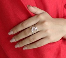 Solid 925 Sterling Silver Round Faceted NATURAL Rose Quartz Handmade Rings