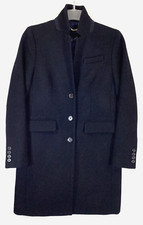 J.crew Size 2p/0 Regent Topcoat In Double-serge Wool Black Style E1034 $350