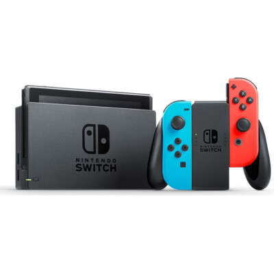 Nintendo Switch - Konsole #Neon-Blau/Neon-Rot + alle Anschlüsse