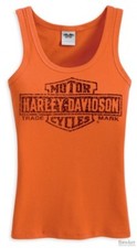 Harley-Davidson  Bar  Shield Logo Orange Tank 99101-12VW Size Small NEW