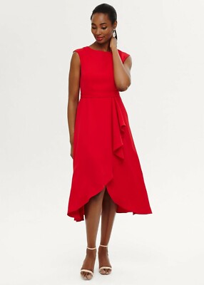 Phase Eight Rushelle Midi Dress Carmine Red Size 14 Bnwt UK