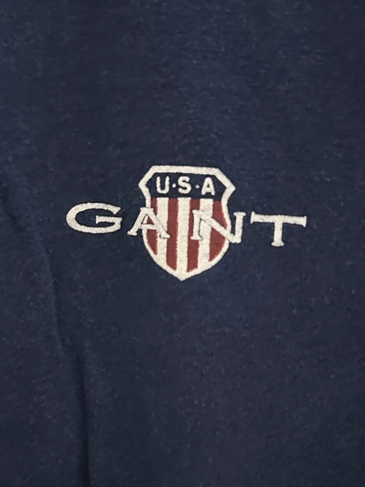VTG Gant Navy Blue W/ White Stars 100% Cotton Short Sleeve T-shirt Men’s Sz XL - Image 3 of 4