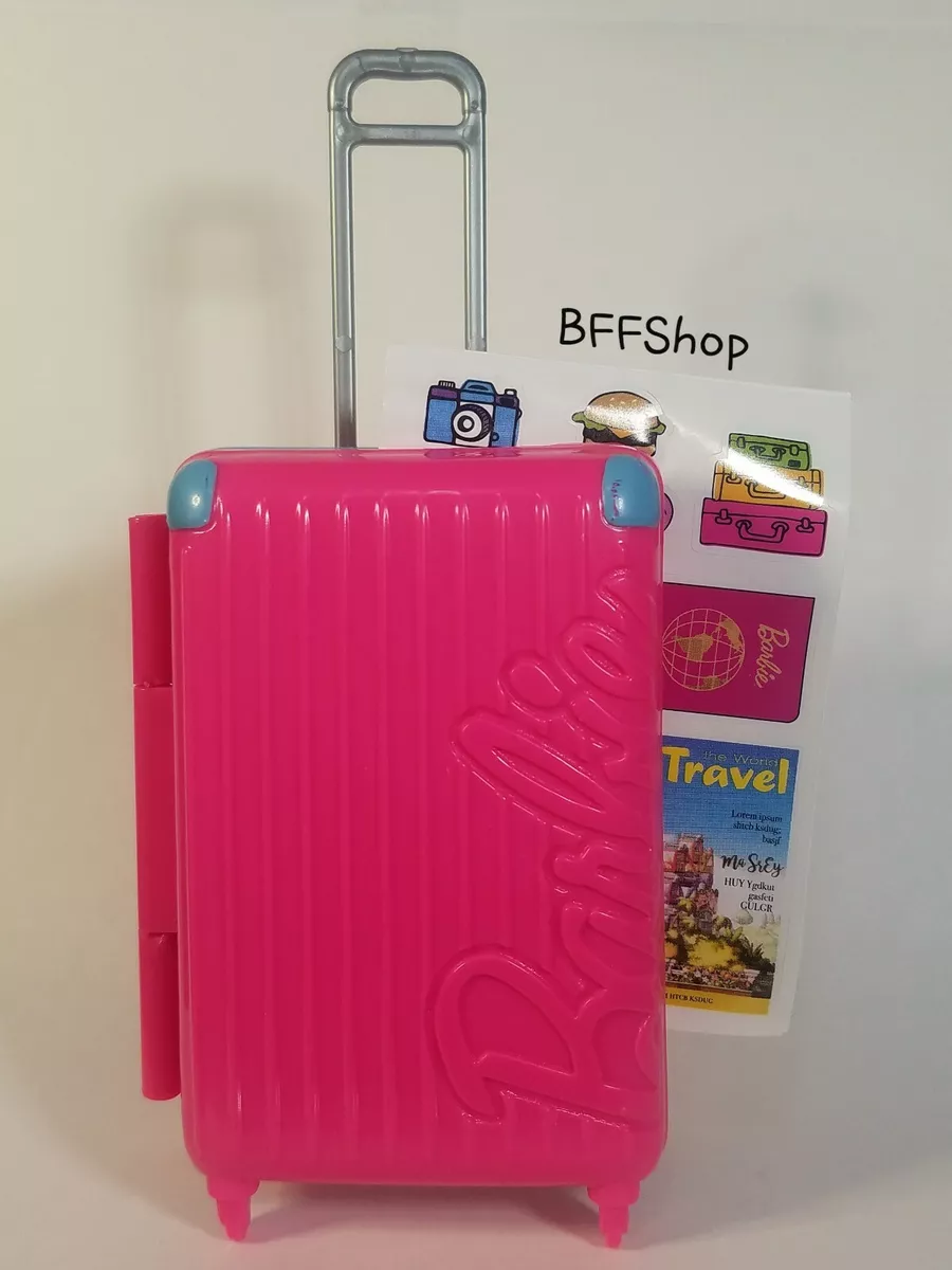 MATTEL PINK TRAVEL CARRY-ON LUGGAGE BARBIE FASHION ACCESSORY