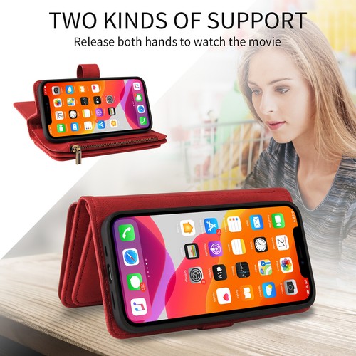 Luxury 15 Card New Zipped Multifunction Wrist Strap Wallet PU Leather Case Cover - Picture 7 of 21
