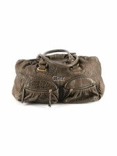 Sundance Catalog ~ Olive Green Alligator Pebbled Leather Satchel Bag Purse