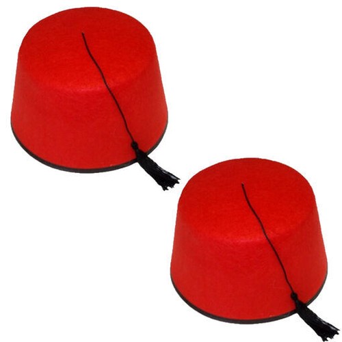 Adult Red Fez Tarboosh Hat Tommy Cooper Turkish Fancy Dress Up Costume 521 - Picture 25 of 36