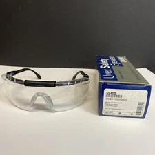 Honeywell UVEX Fitlogic Safety Glasses Ultra Hard Lenses Black and Sliver