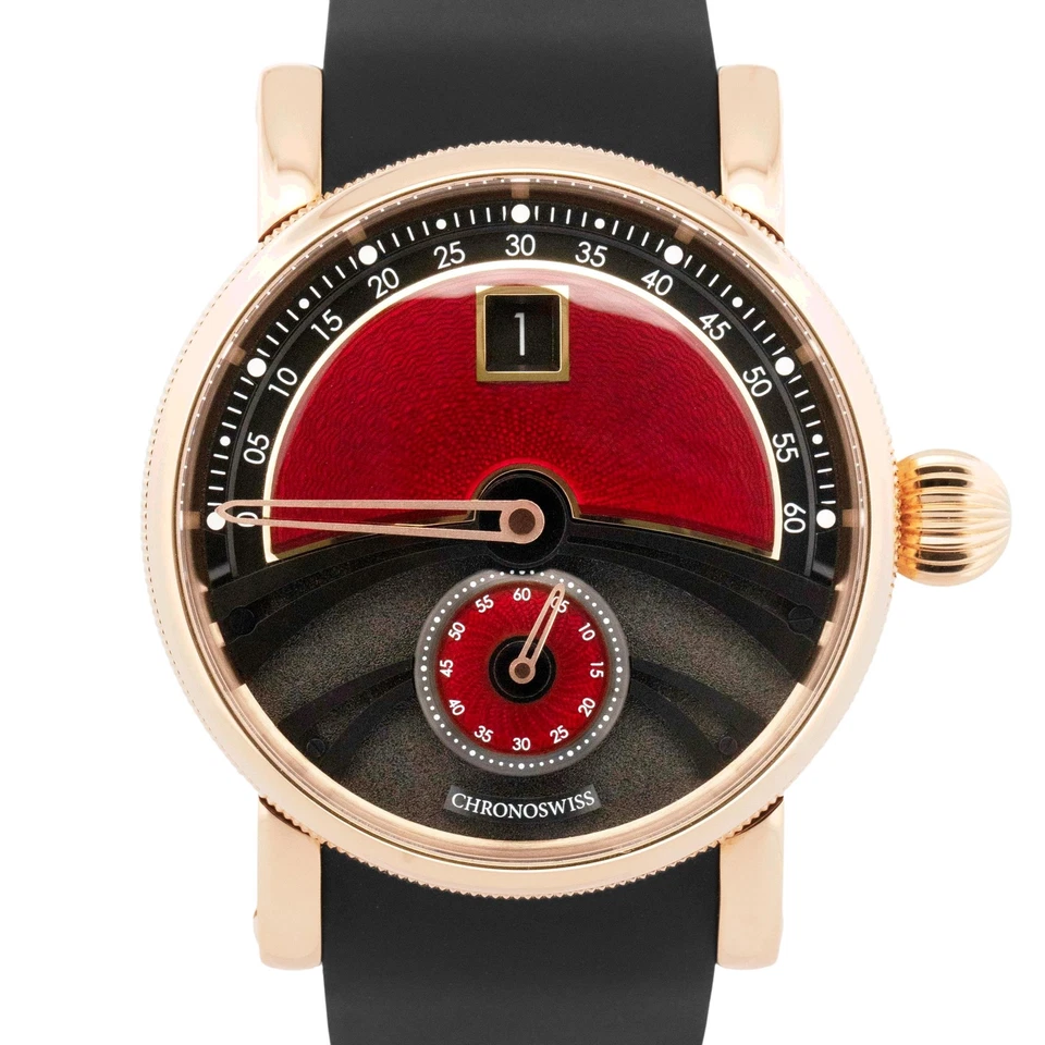 2025 PAPERS Chronoswiss Delphis Dracula CH-1421.1E-BKRE 42mm Jump Hour Red Watch